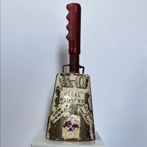 Vintage MSU Cowbell Authentic Bulldog Large Clanger Cheerleader Cow Bell